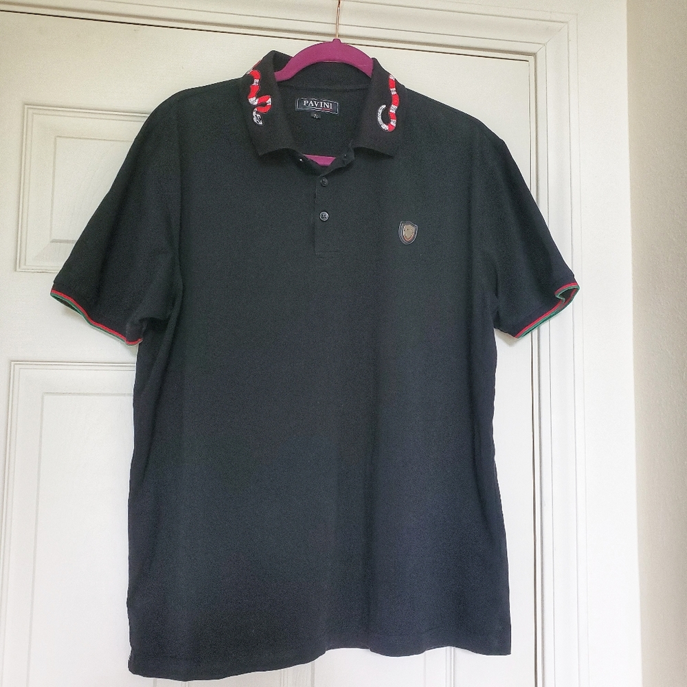Snake embroidered polo